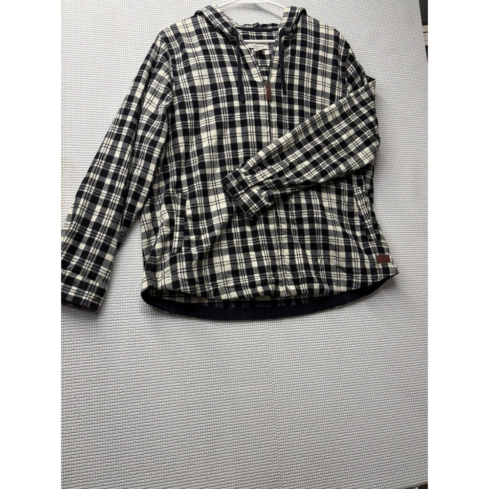 L.L. Bean Relaxed Fit Black Zip Up Flannel Jacket Size Large